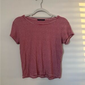 Brandy Melville Red and White Striped Tee